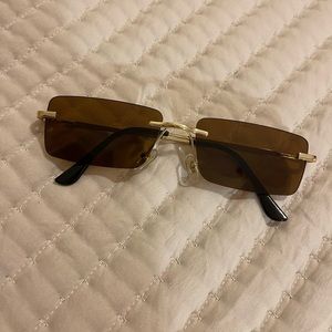 ASOS Square Frameless Sunglasses - Brown Lense